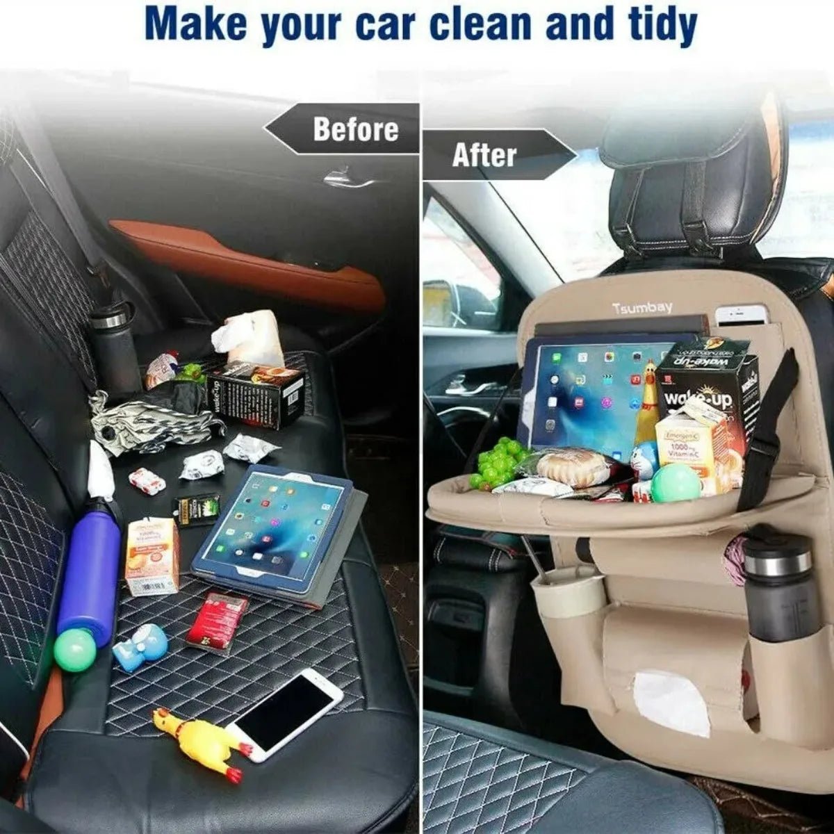Car Backseat Organizer with Foldable Table - Easy Life