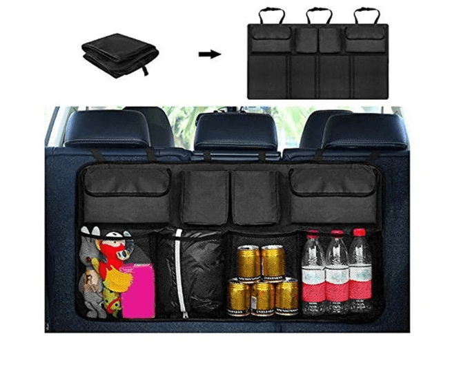 Car trunk storage bag SUV car seat back hanging bag Multi functional storage mesh bag Car interior storage items - Easy Life