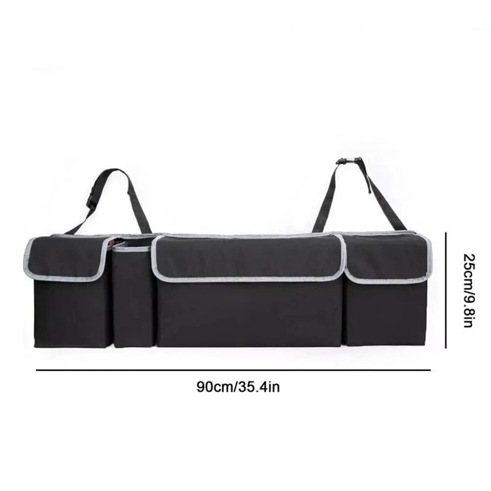 Car trunk storage bag SUV car seat back hanging bag Multi functional storage mesh bag Car interior storage items - Easy Life