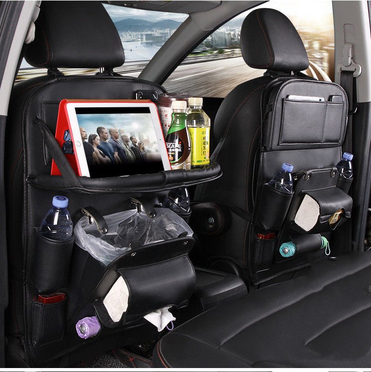 Premium Leather Backseat Organizer (With Foldable Table) - Easy Life Travel