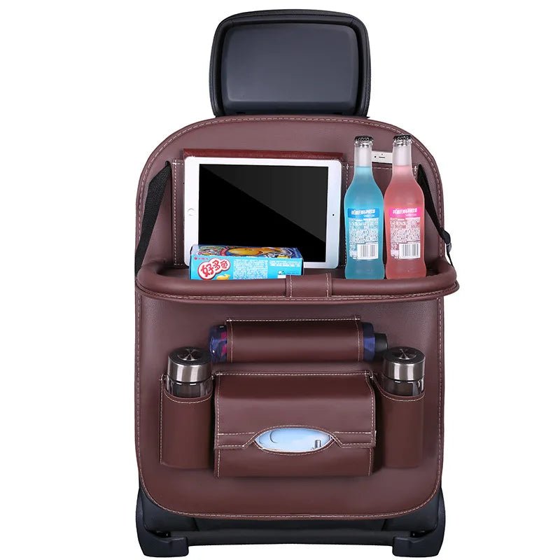 Premium Leather Backseat Organizer (With Foldable Table) - Easy Life Travel